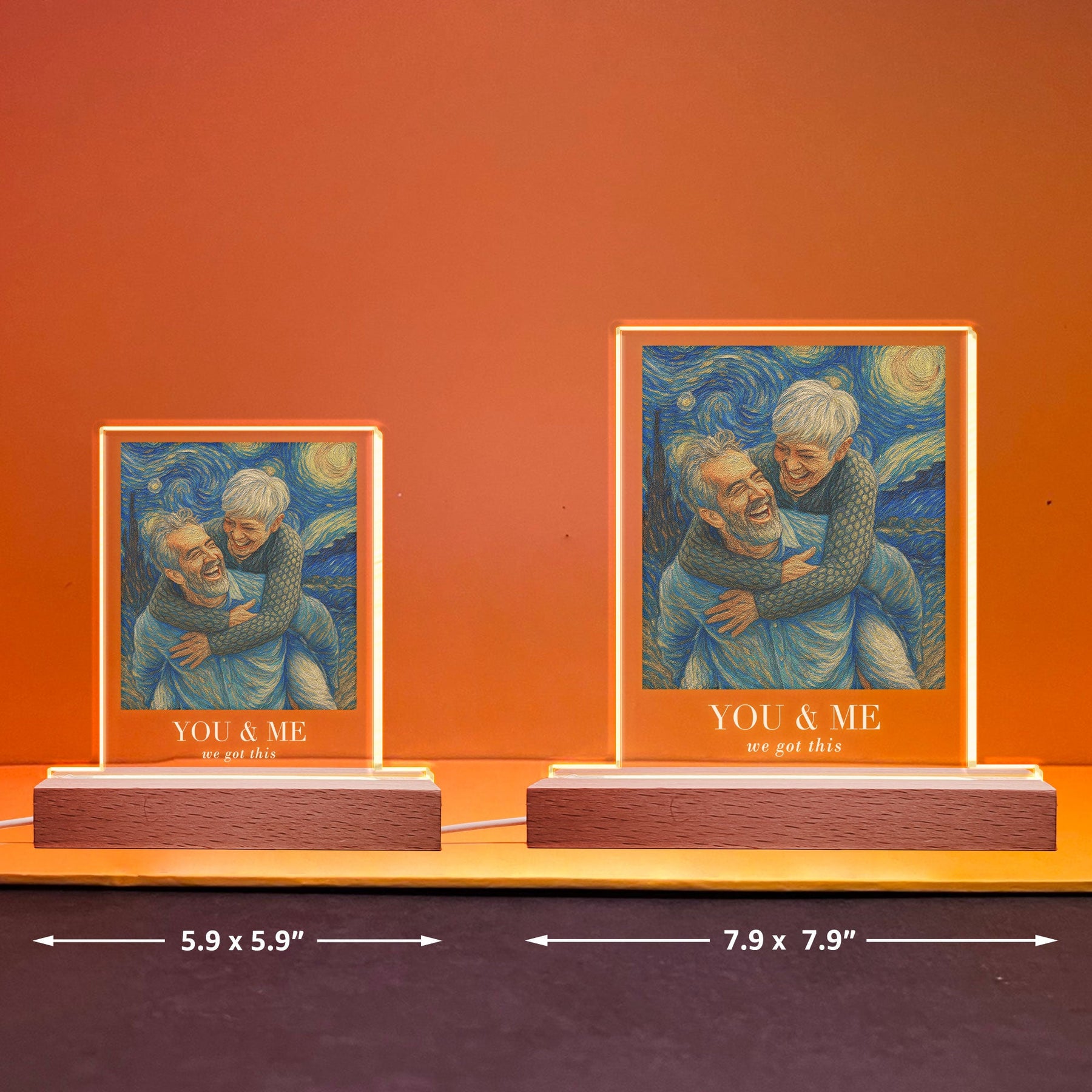 Van Gogh Art You & Me We Got This - Personalized Photo LED Light