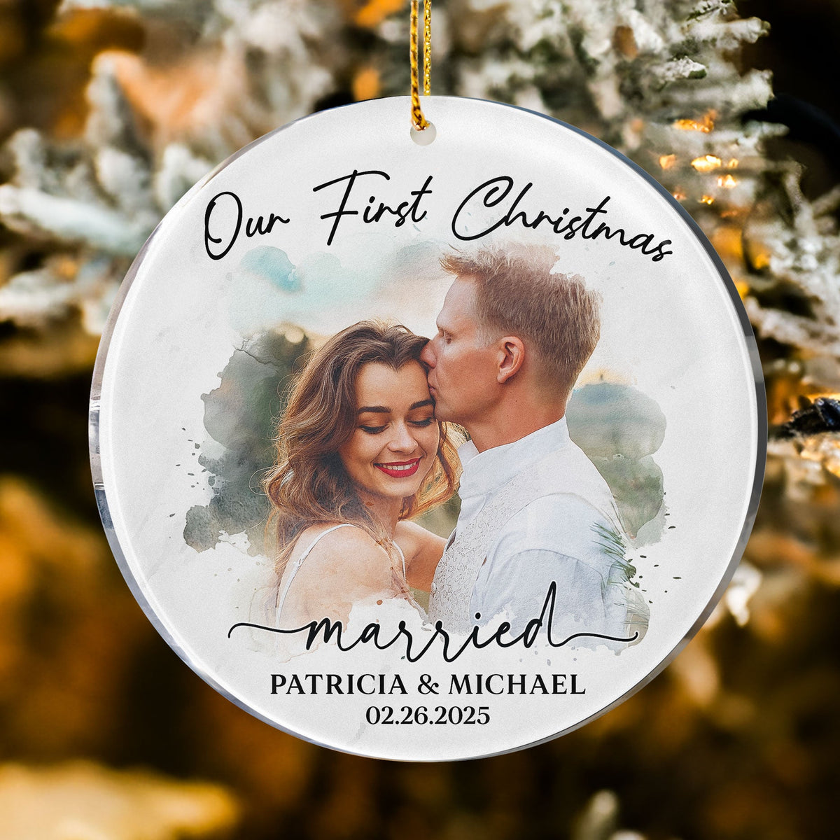 Watercolor-Style-Our-First-Christmas-Married-Personalized-Acrylic-Photo-Ornament-_1