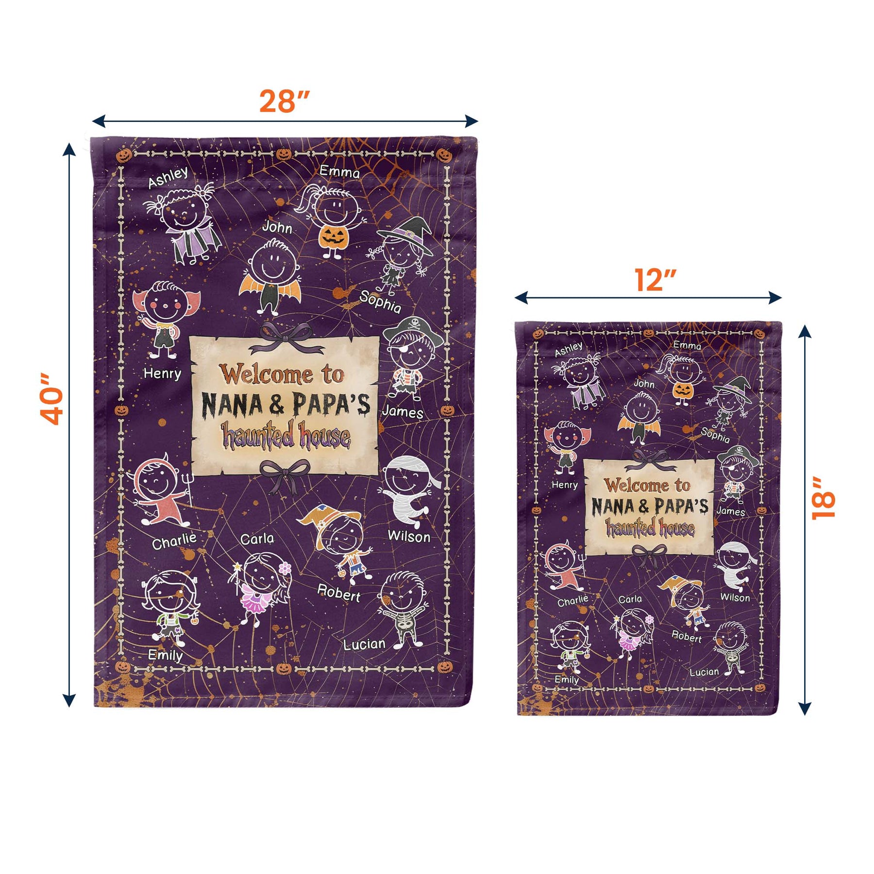 Welcome To Nana & Papa's Haunted House - Personalized Flag
