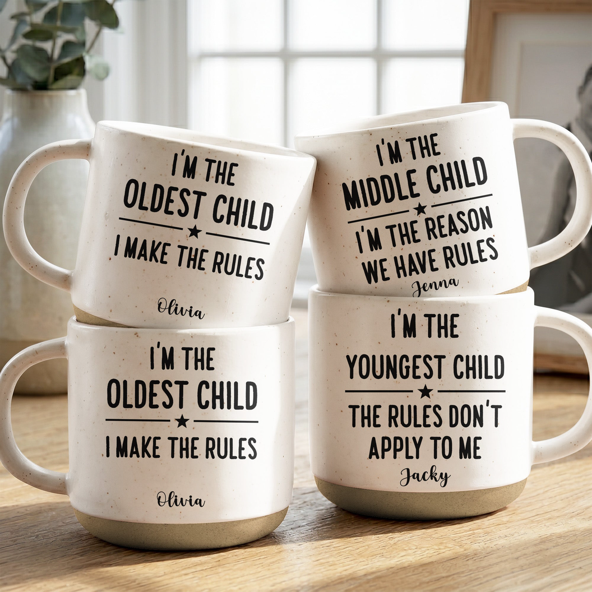 Who Makes The Rules Custom Name Mug For Siblings, Sons, Daughters - Personalized Mug