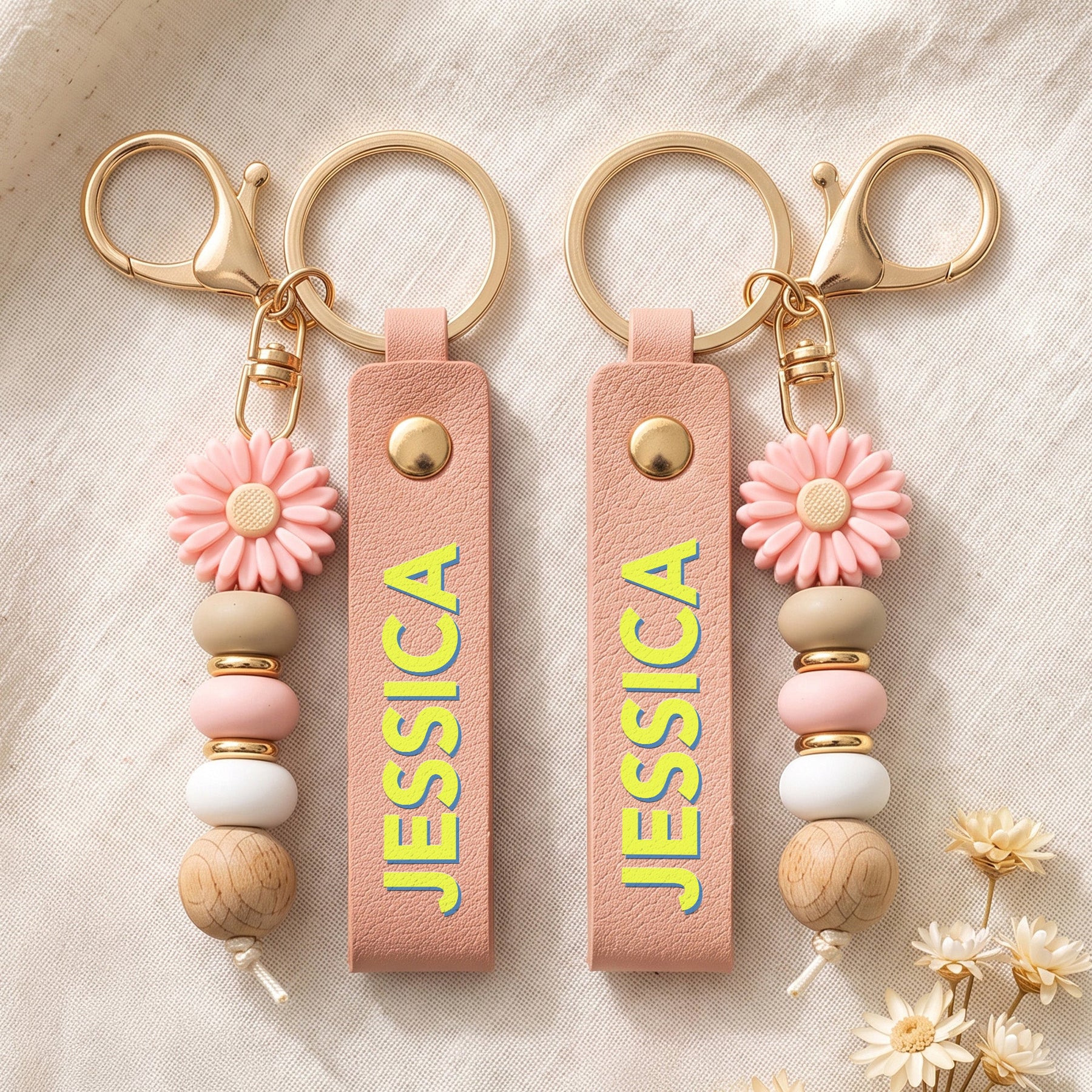 Word Name Shadow - Personalized Beaded Keychain