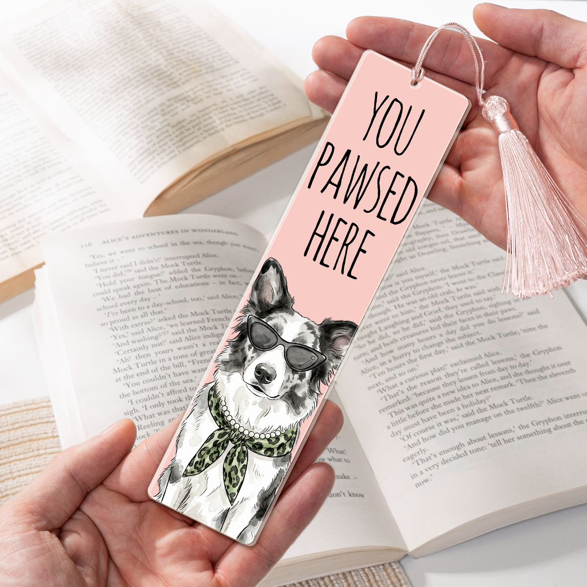 You Pawsed Here Custom Pet Photo Watercolor Gifts For Book Lovers, Pet Lovers - Personalized Bookmark