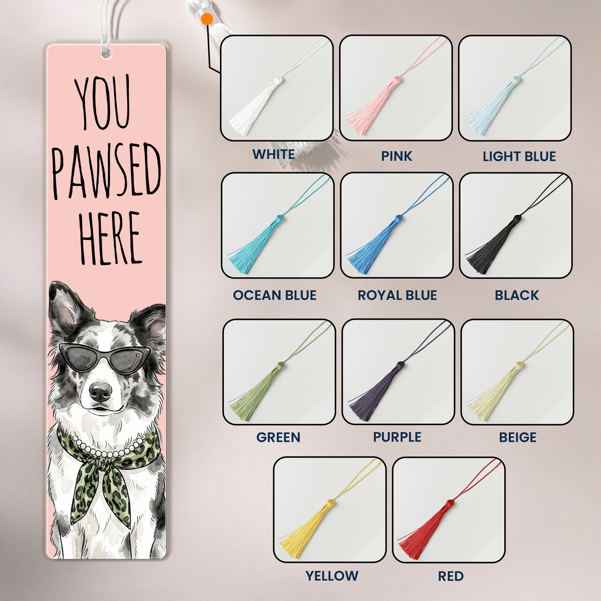 You Pawsed Here Custom Pet Photo Watercolor Gifts For Book Lovers, Pet Lovers - Personalized Bookmark