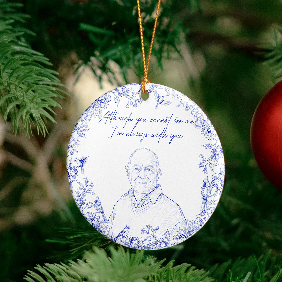 always-with-you-at-christmas-and-forever-custom-photo-sketch-art-personalized-ornament-4