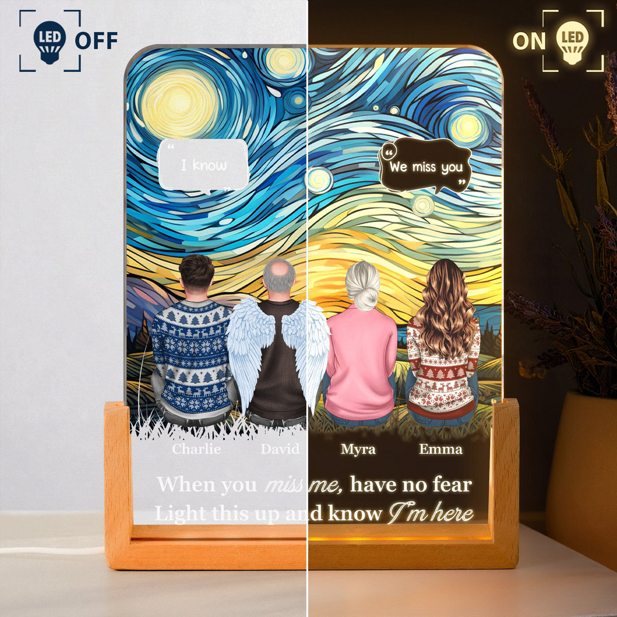 Always With You Memorial Gifts For Family - Personalized Night Light