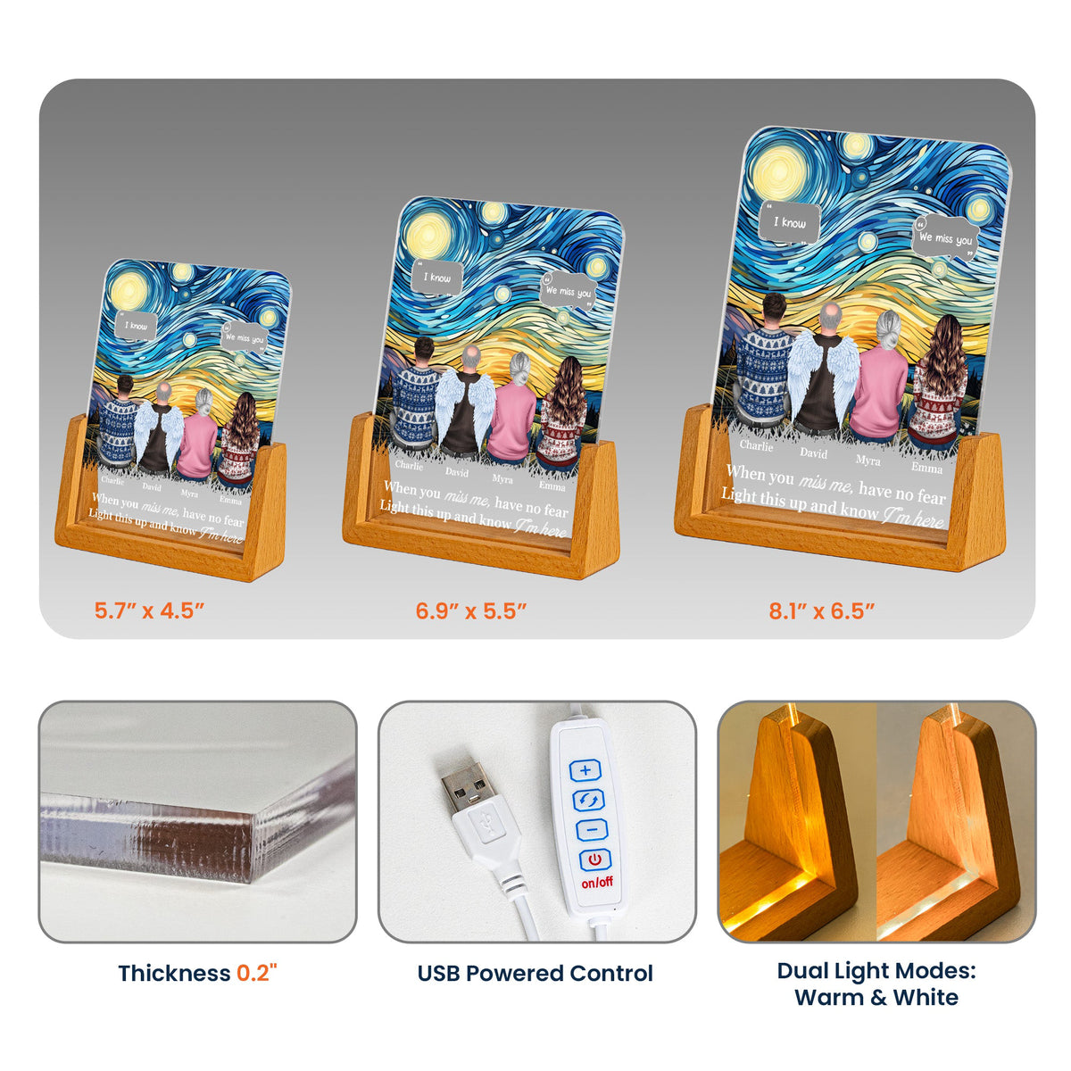 Always With You Memorial Gifts For Family - Personalized Night Light