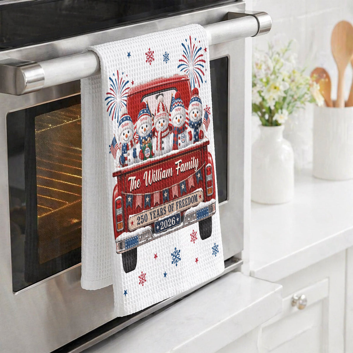 America 250Th Anniversary Christmas Gifts For Mom, Family - Personalized Kitchen Towel