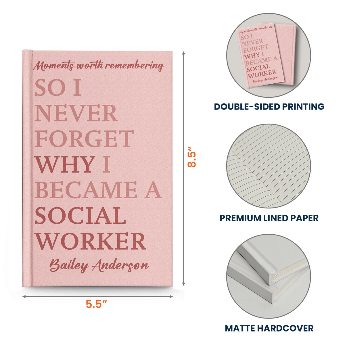 Appreciation Gift For Coworker, Teacher, Nurse, Social Worker - Personalized Journal