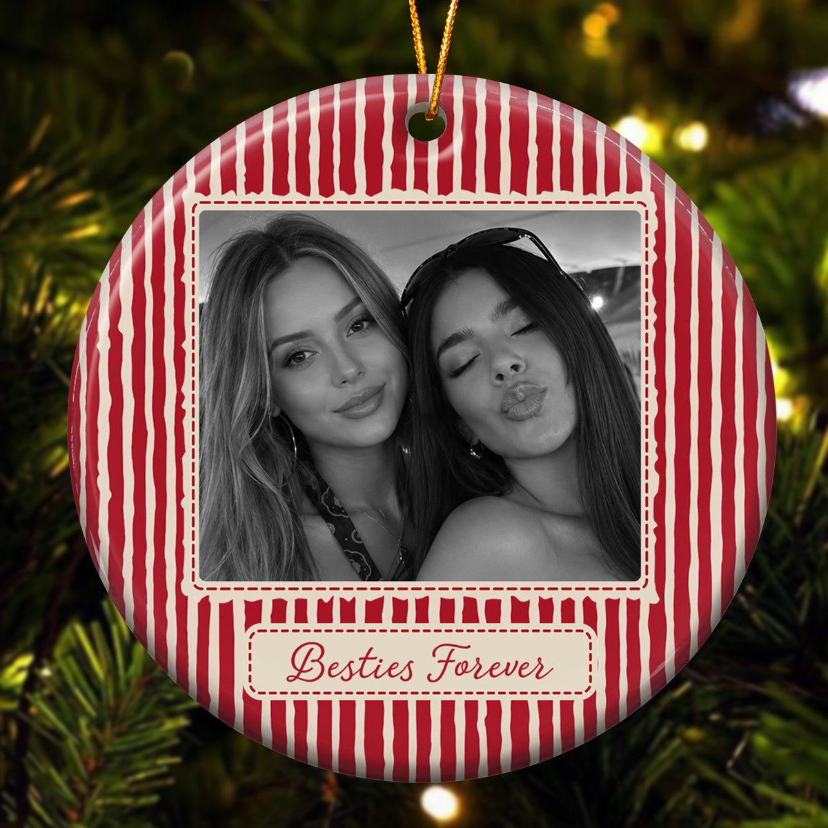 Best Friend Photo Ornament - Birthday Gifts For Bestie, Sister - Personalized Ornament