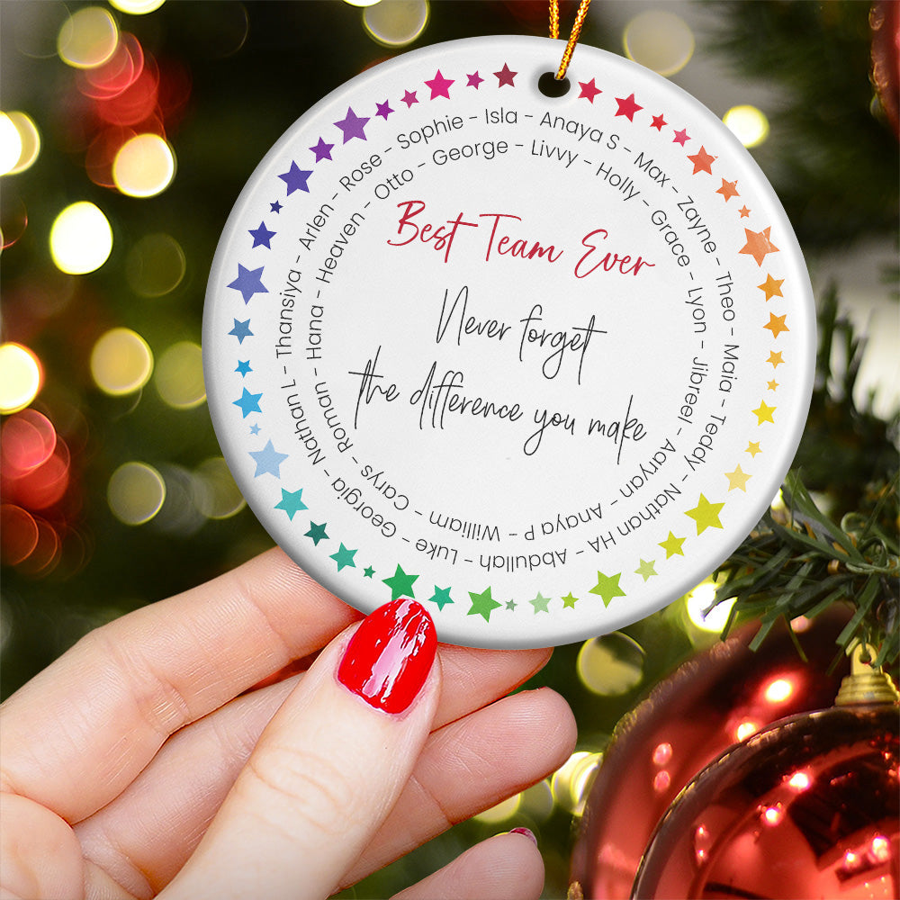 Best Team Ever - Custom Name Word Wreath, Bulk Gifts For Coworkers, Team - Personalized Ornament