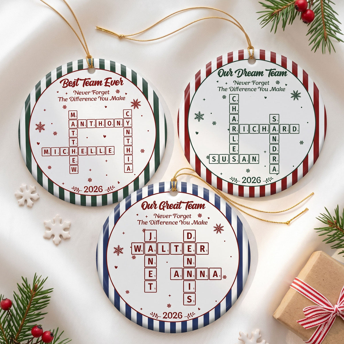 Best Team Ever Scrabble Words Christmas Gifts For Coworkers - Personalized Ornament