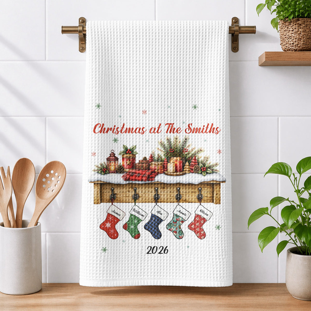 Christmas At The Family - Personalized Kitchen Towel
