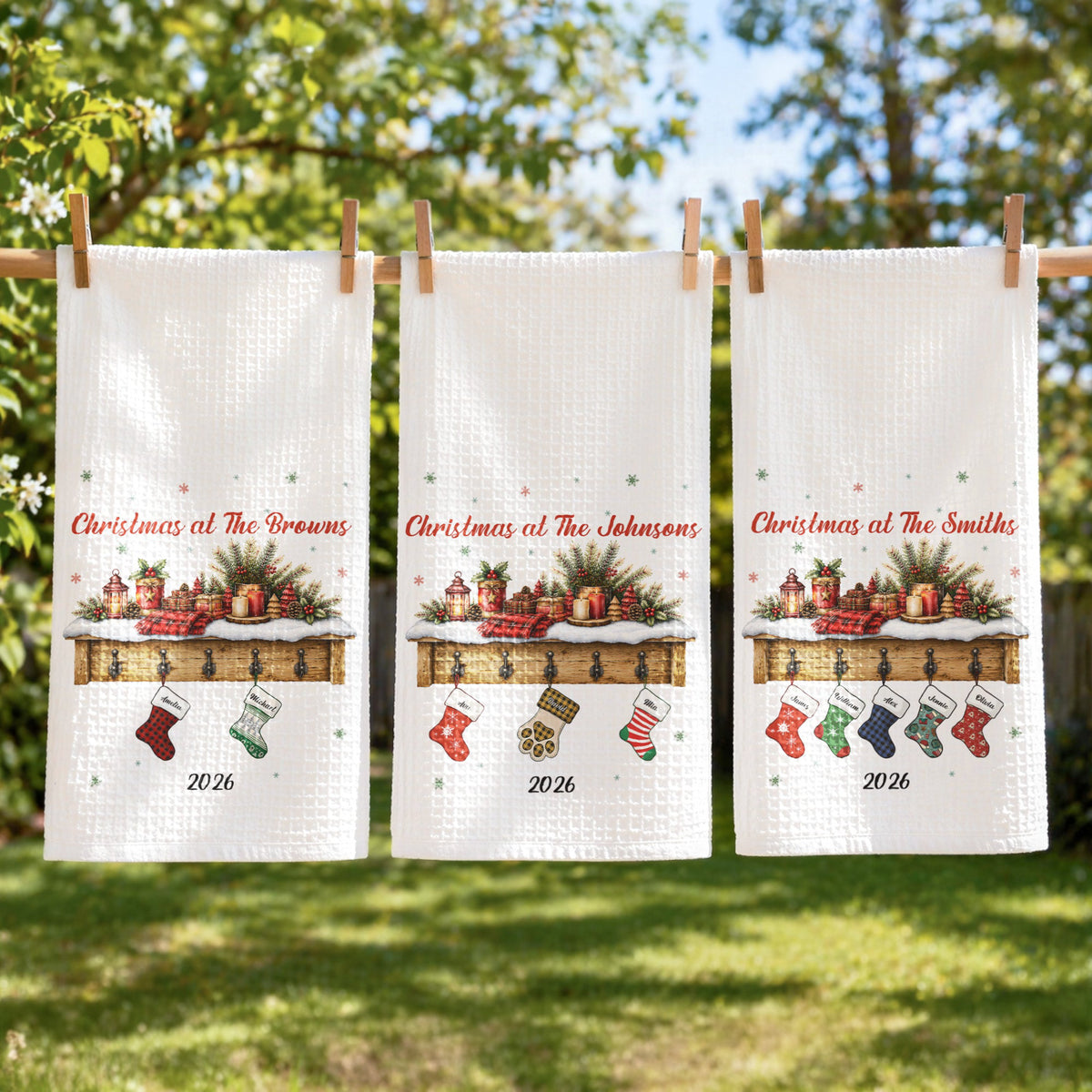 Christmas At The Family - Personalized Kitchen Towel