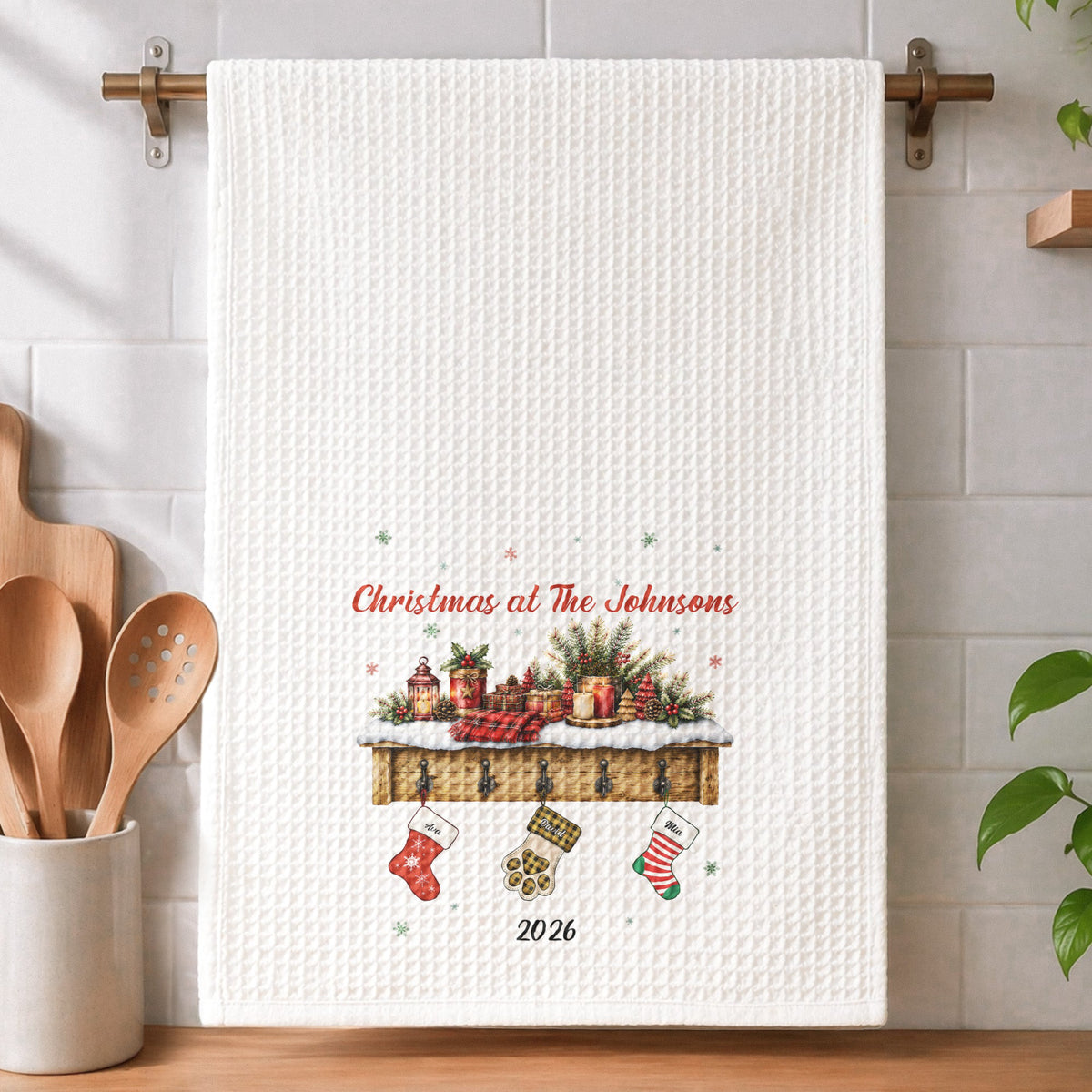 Christmas At The Family - Personalized Kitchen Towel