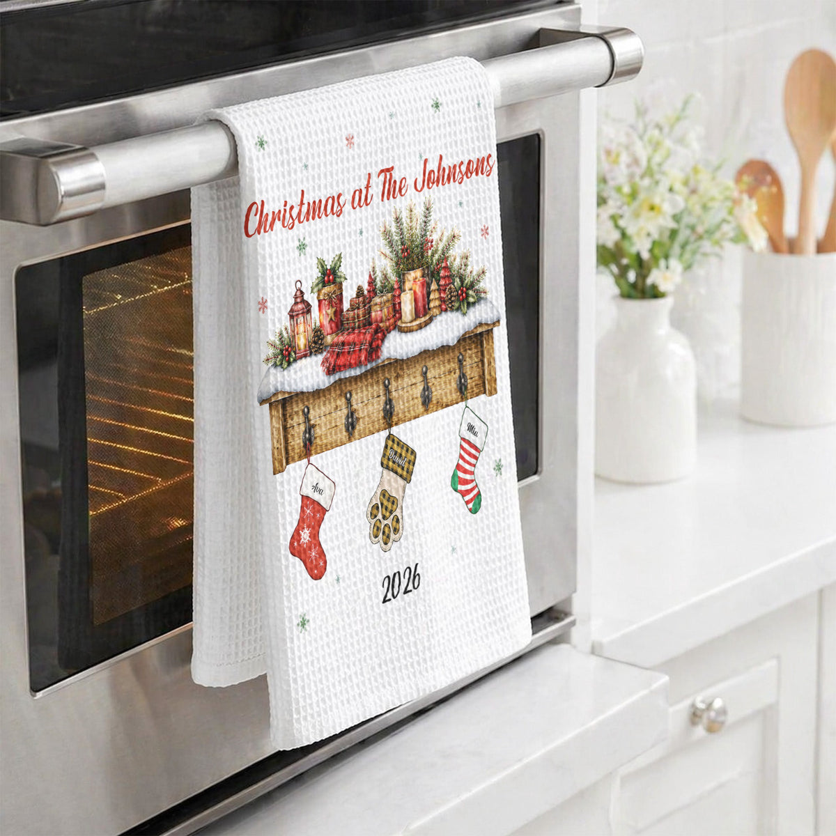 Christmas At The Family - Personalized Kitchen Towel