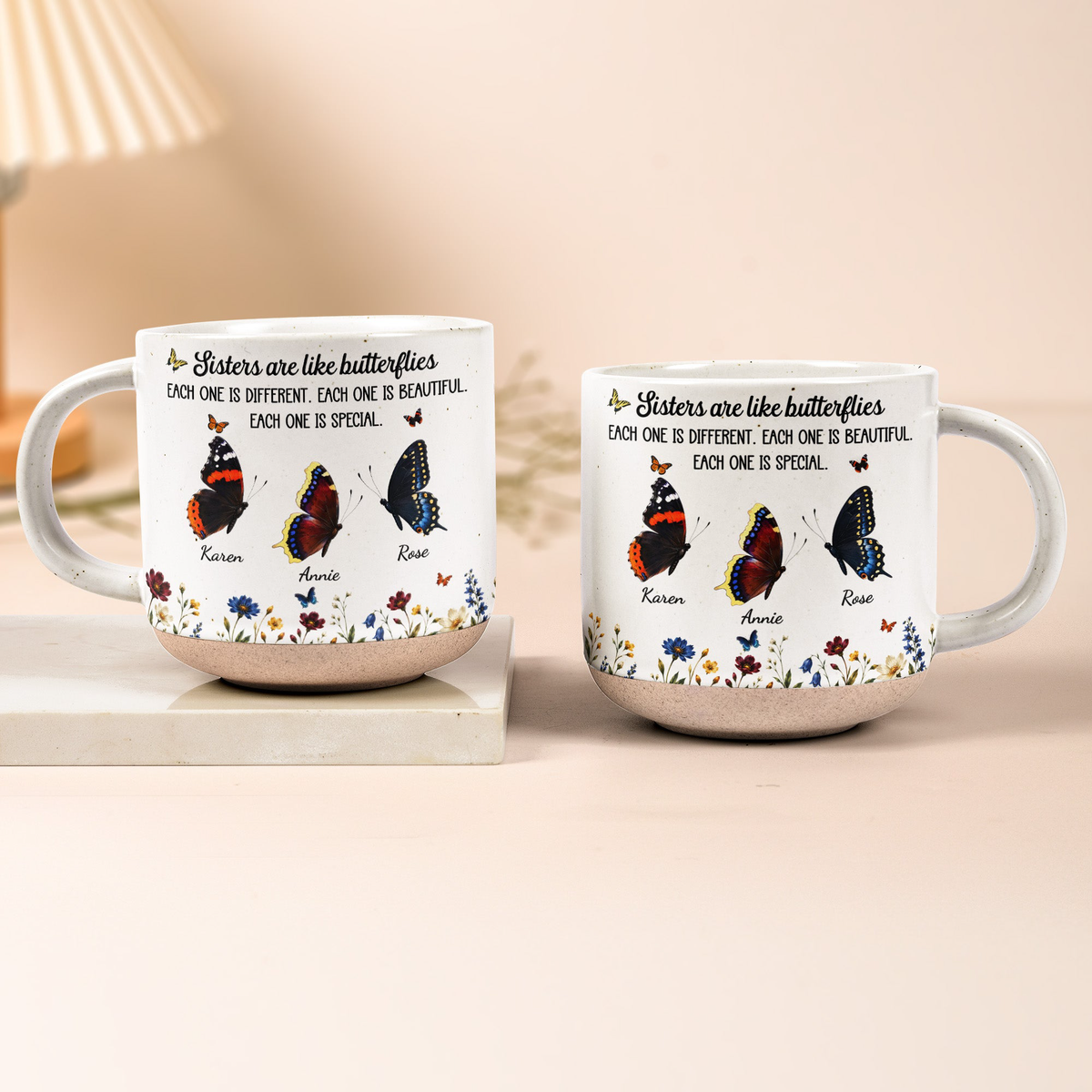 Custom Birth Month Butterflies Gift For Sister Friend Sibling - Personalized Mug
