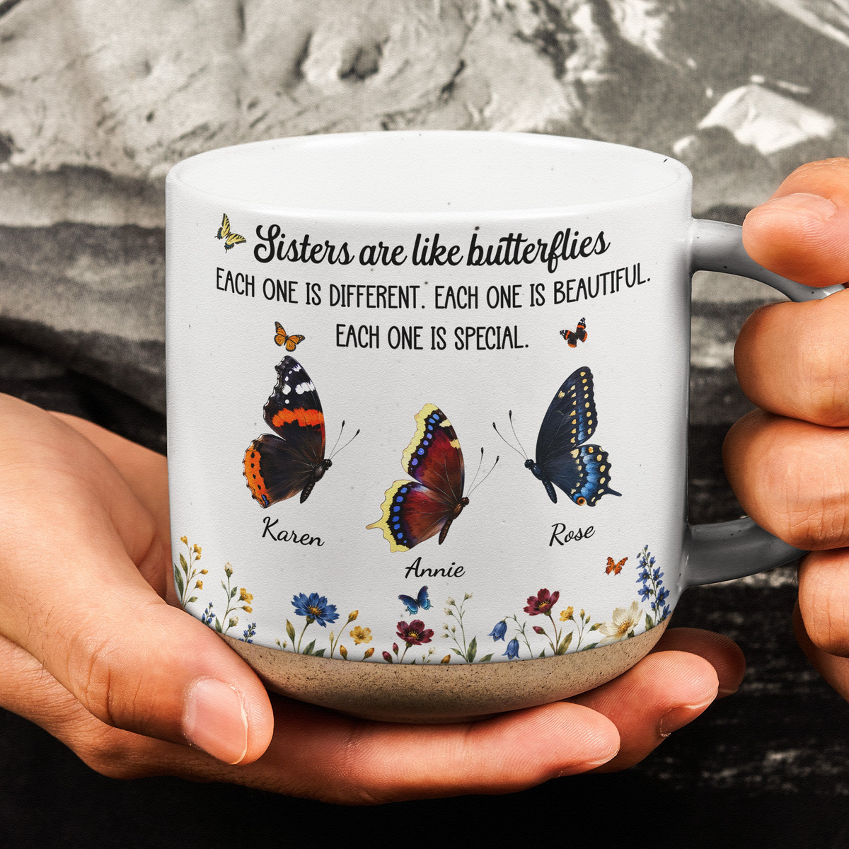 Custom Birth Month Butterflies Gift For Sister Friend Sibling - Personalized Mug