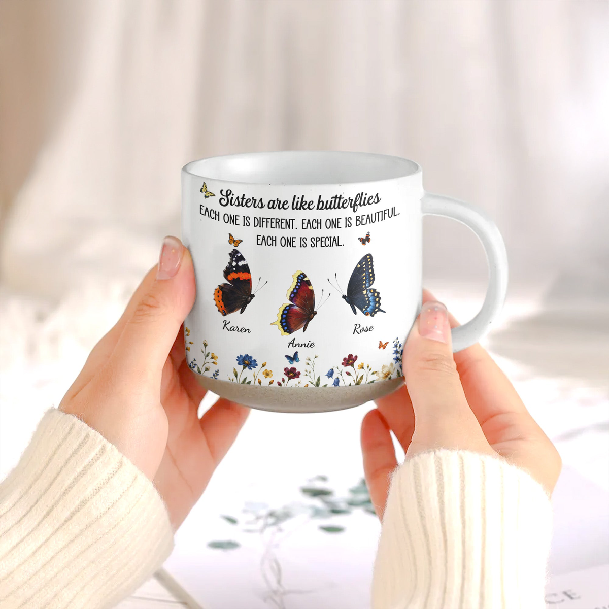 Custom Birth Month Butterflies Gift For Sister Friend Sibling - Personalized Mug