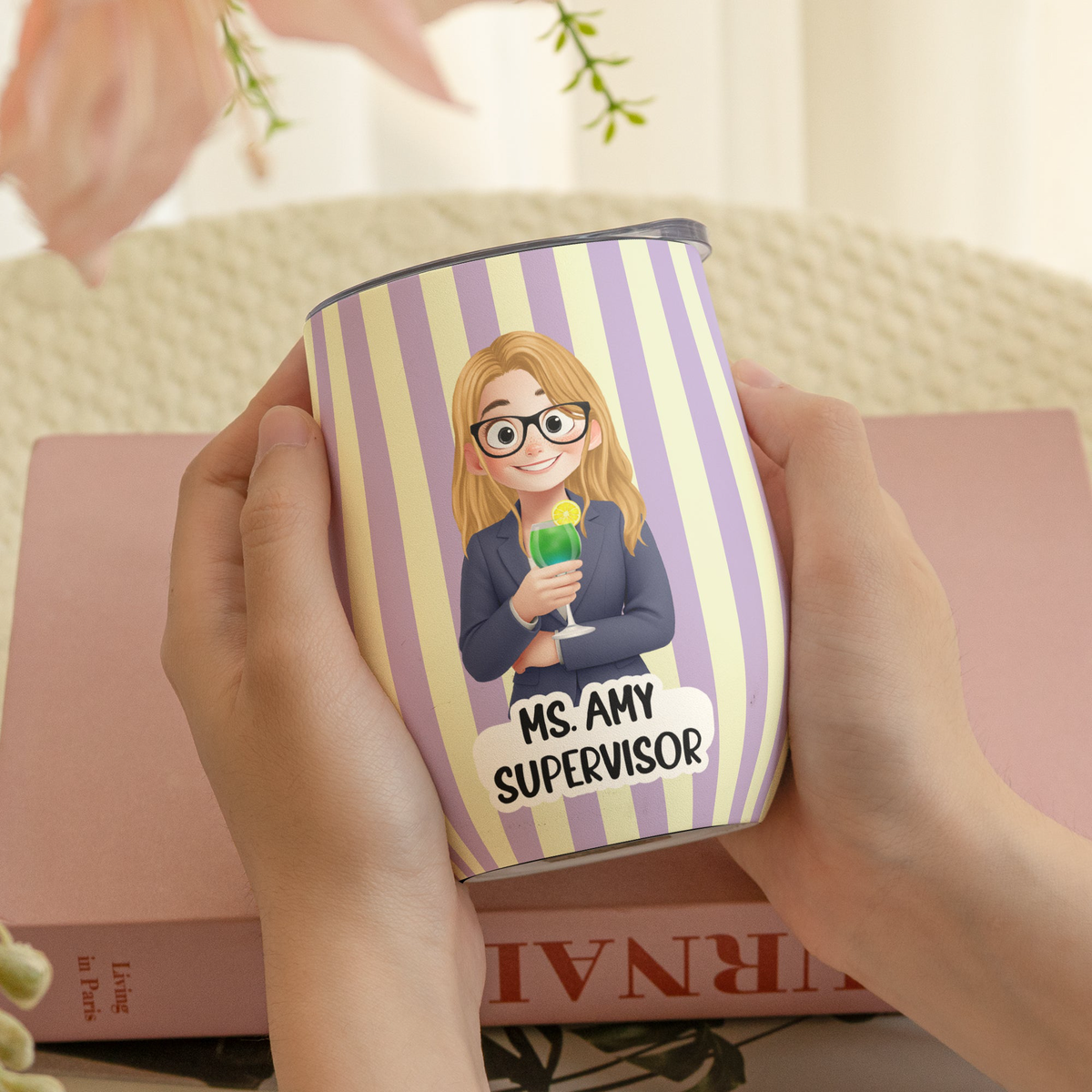 Custom Character For Coworker, Boss, Teacher, Nurse With Name - Personalized Wine Tumbler
