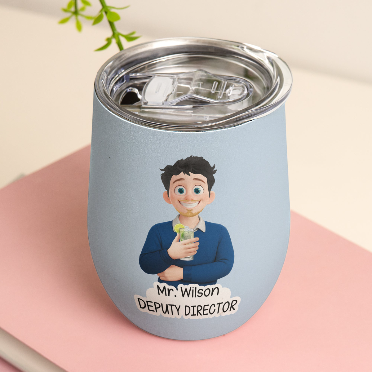 Custom Character For Coworker, Boss, Teacher, Nurse With Name - Personalized Wine Tumbler