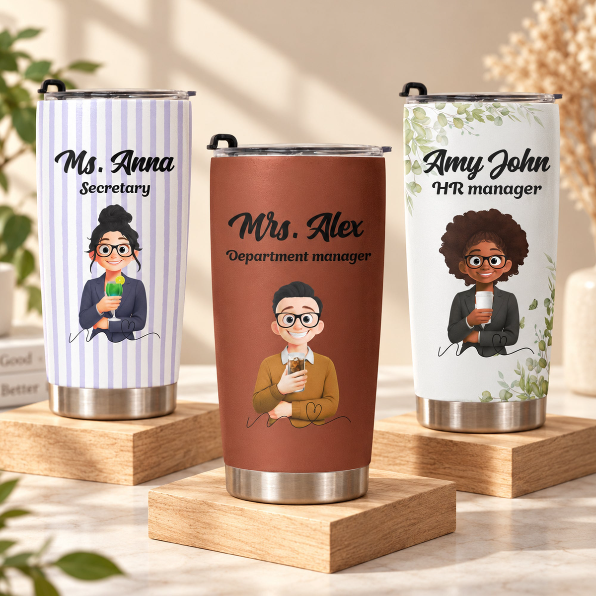 Custom Character For Coworker, Boss, Teacher With Name - Personalized Tumbler