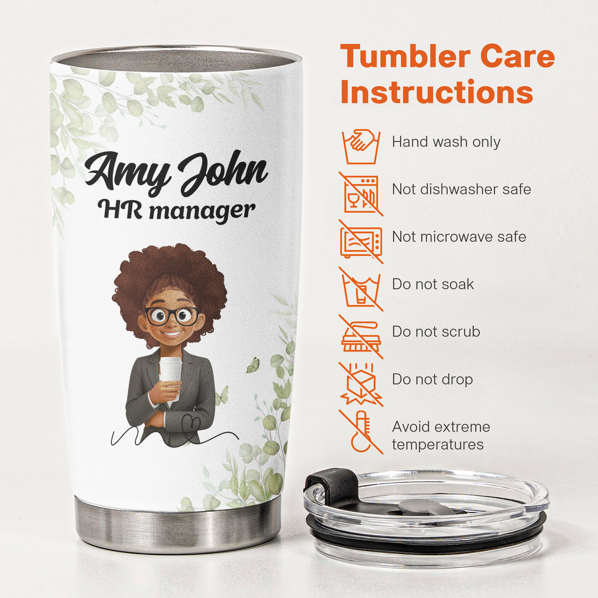 Custom Character For Coworker, Boss, Teacher With Name - Personalized Tumbler