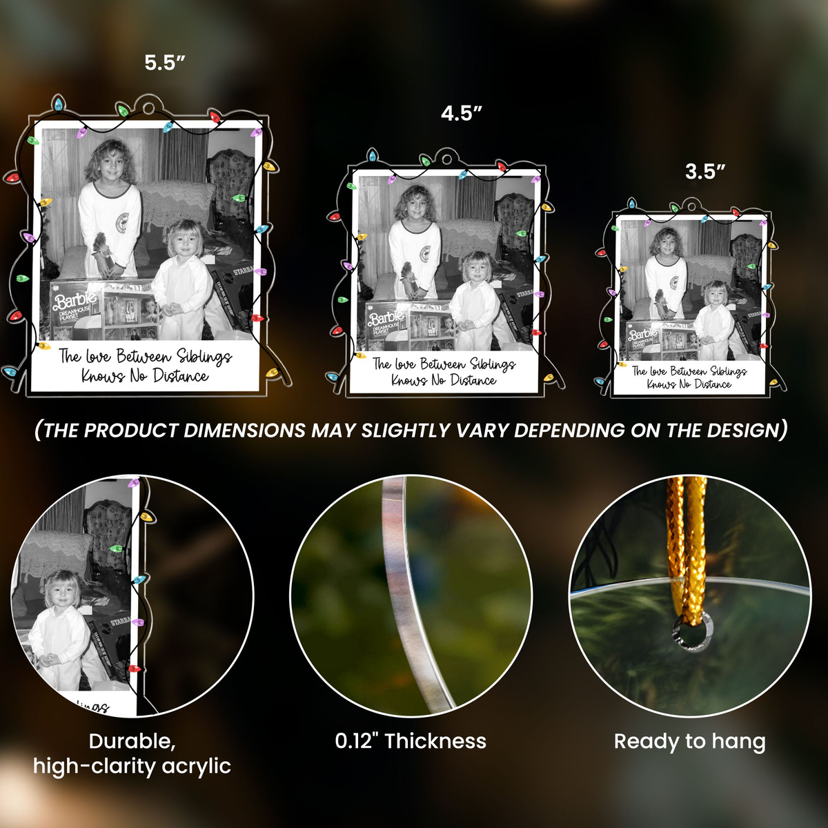 Custom Childhood Photo Of Brothers & Sisters, Sibling Christmas Gifts - Personalized Ornament