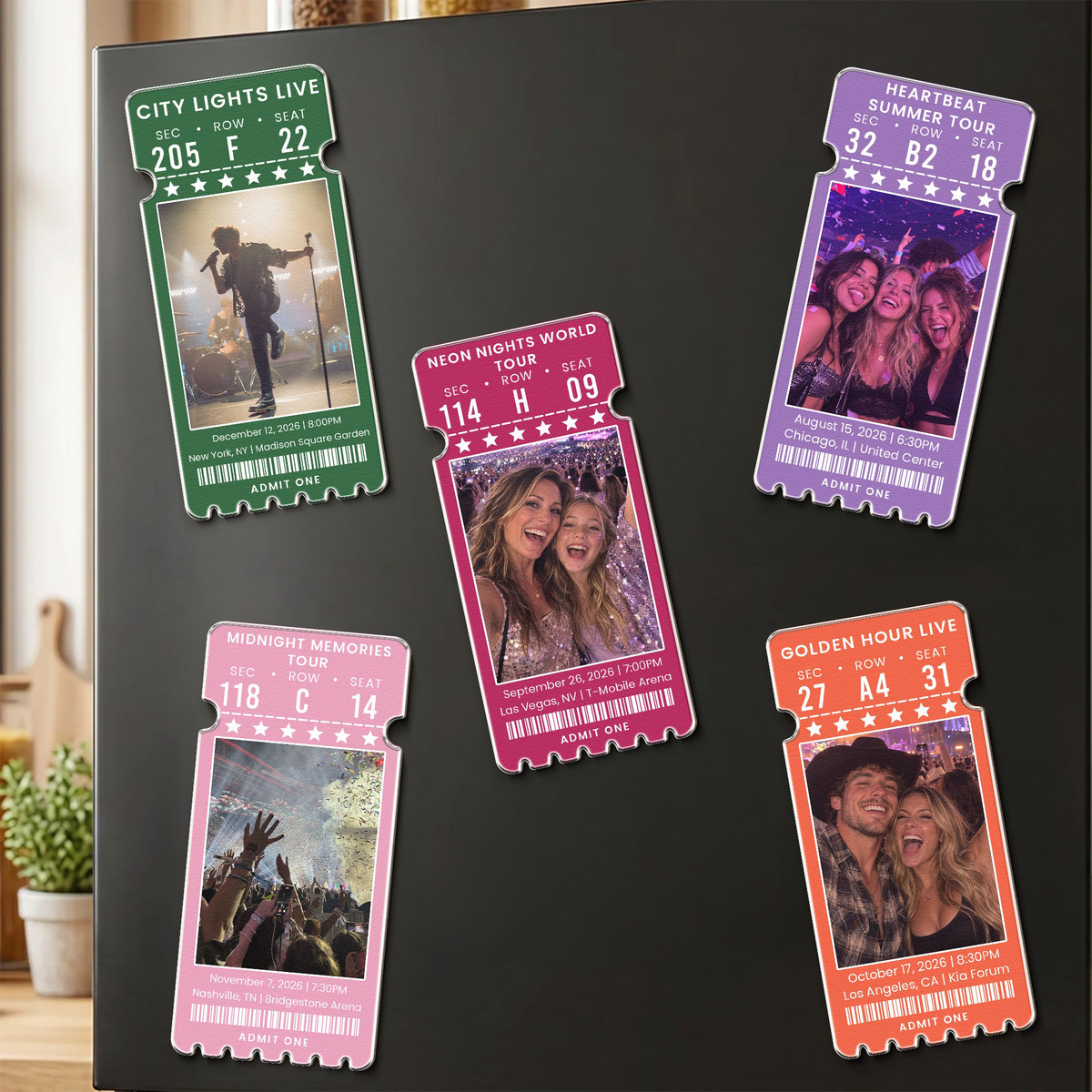 Custom Concert Ticket With Photo Music Event For Fans, Music Lovers - Personalized Magnet