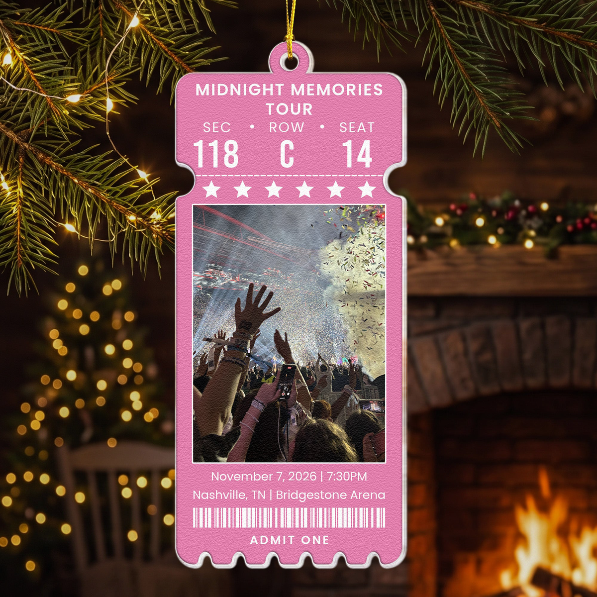 Custom Concert Ticket With Photo Music Event For Fans, Music Lovers - Personalized Ornament