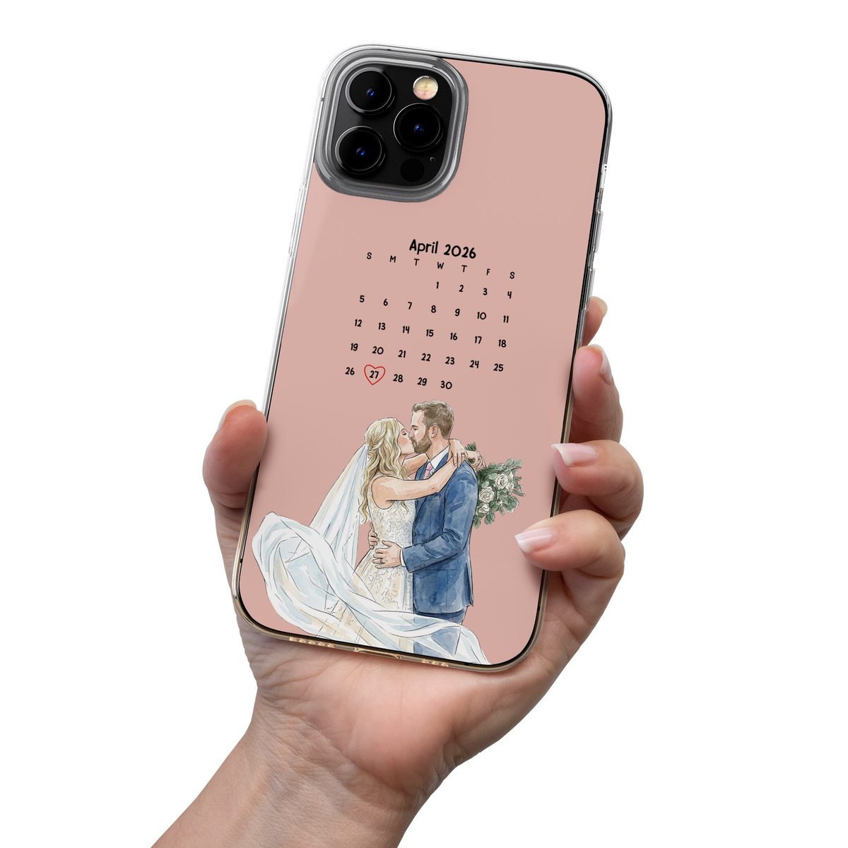 Custom Couple Photo & Date Matching Phone Case For Her, Him - Personalized Phone Case