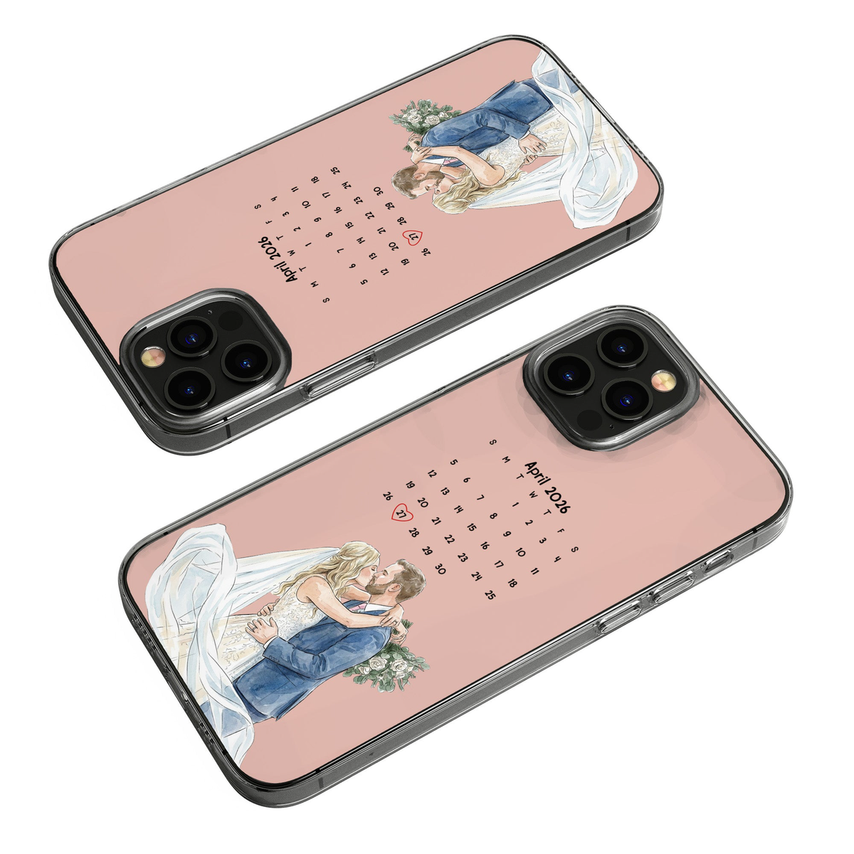 Custom Couple Photo & Date Matching Phone Case For Her, Him - Personalized Phone Case