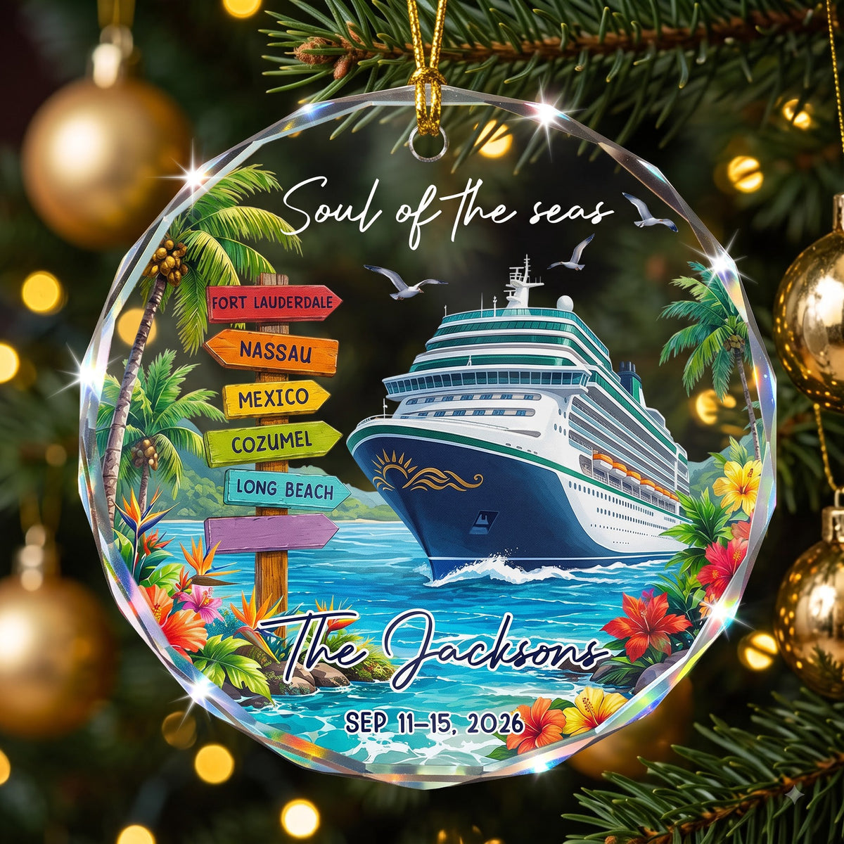 Custom Cruise Travel Adventure Christmas Gifts - Personalized Ornament
