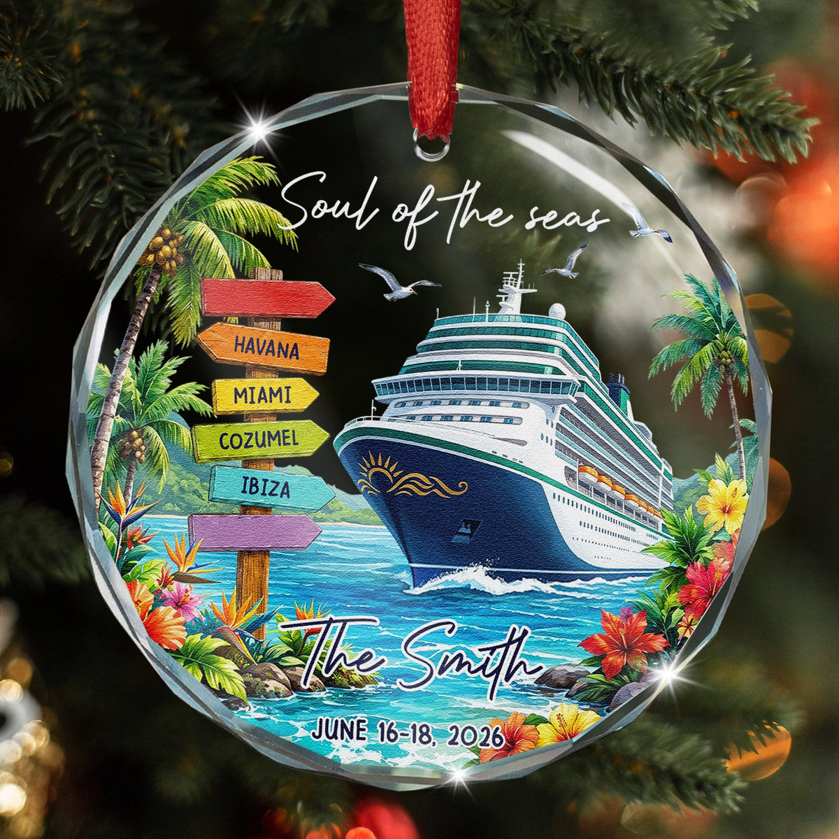 Custom Cruise Travel Adventure Christmas Gifts - Personalized Ornament