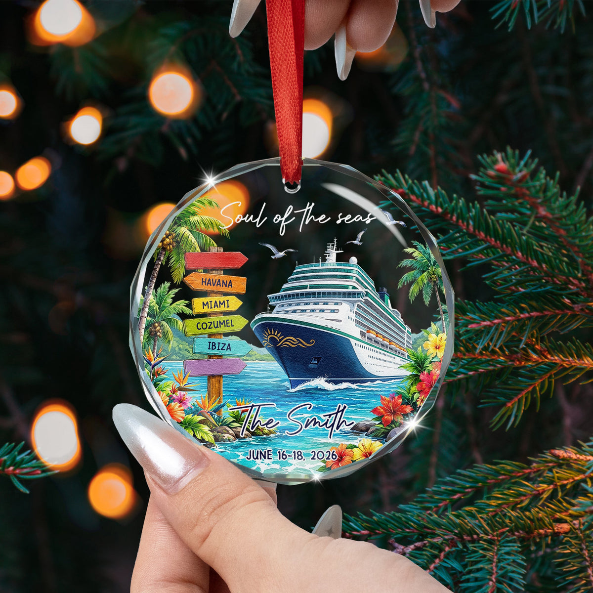 Custom Cruise Travel Adventure Christmas Gifts - Personalized Ornament