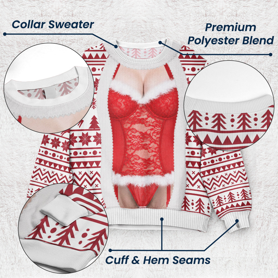 Custom Funny Christmas Sweater, Corset Novelty Knitted Pullover, Ugly Holiday Gift - Personalized Sweater