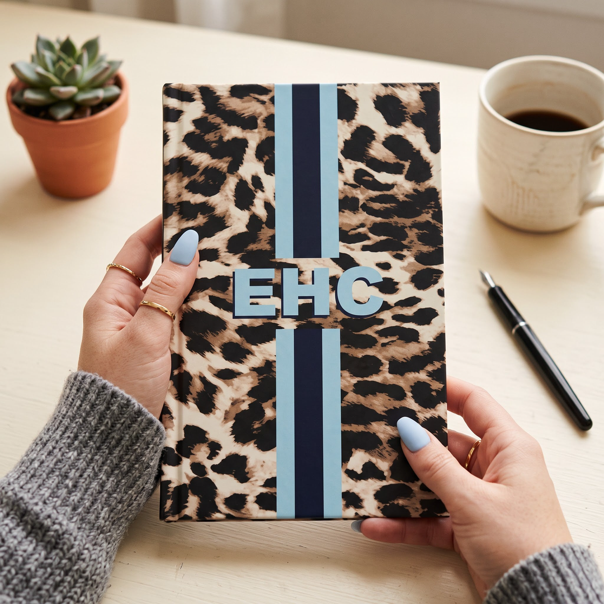 Custom Monogram Animal Print - Personalized Journal