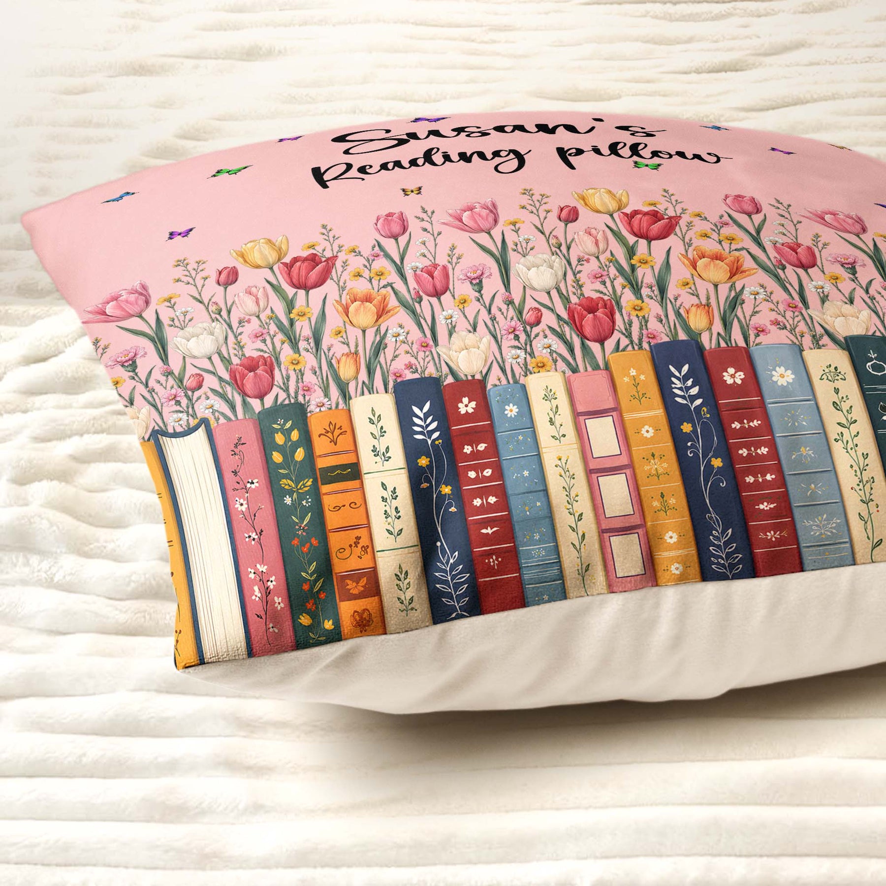 Custom Name & Birthflower For Book Lovers, Book Clubs - Personalized Pillow