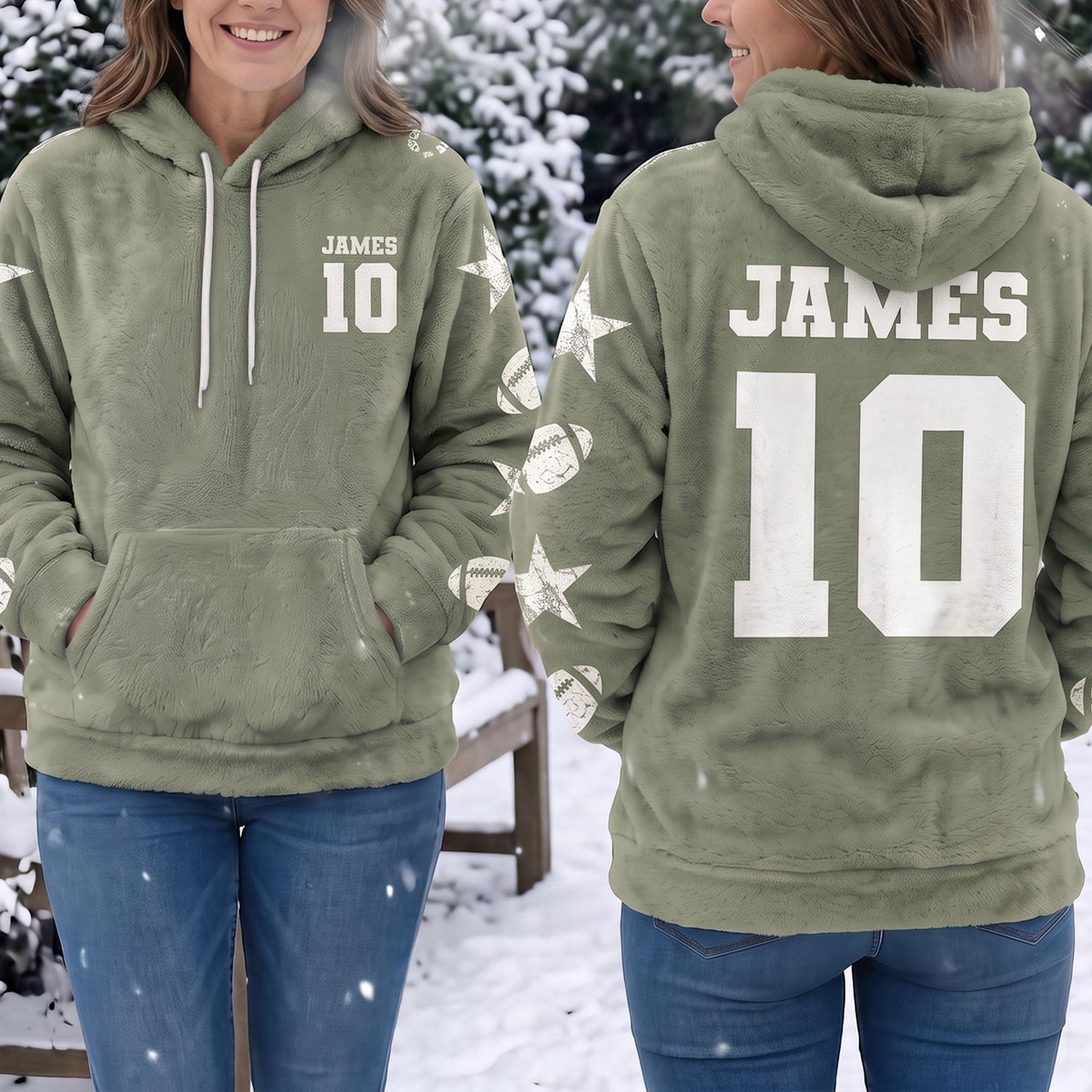 Custom Name & Number Gift For Baseball, Softball, Hockey, Basketball, Soccer, Football Fan - Personalized Hoodie