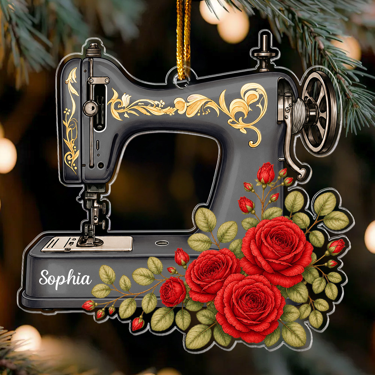 Custom Name, Sewing Machine Christmas Gift For Sewing Lover, Tailor - Personalized Ornament