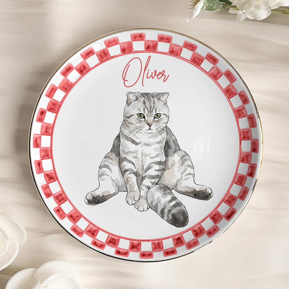 Custom Pet Photo Watercolor New Version Gifts For Her, Dog Mom, Cat Mom - Personalized Jewelry Dish