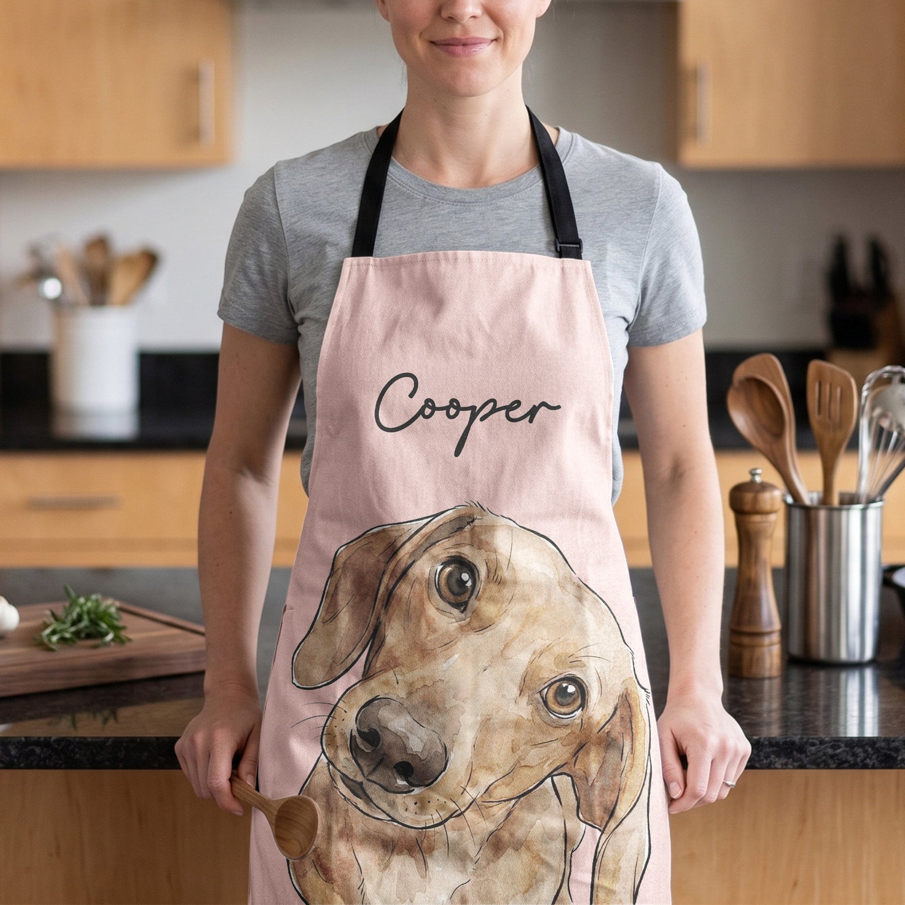 Custom Pet Portrait Gifts For Pet Lovers Kitchen Apron For Women Men - Personalized Apron