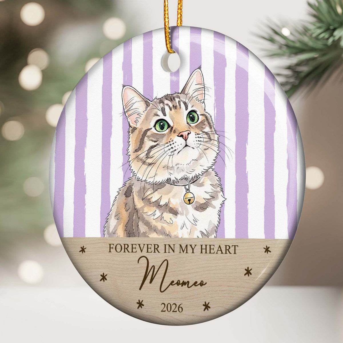 Custom Pet Portrait Memorial, Pet Loss Gift For Pet Lovers - Personalized Ornament