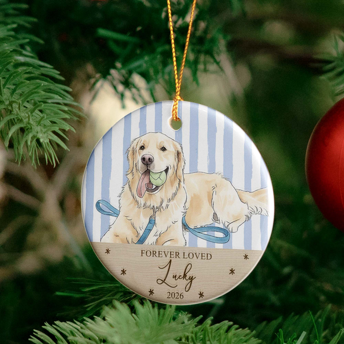 Custom Pet Portrait Memorial, Pet Loss Gift For Pet Lovers - Personalized Ornament