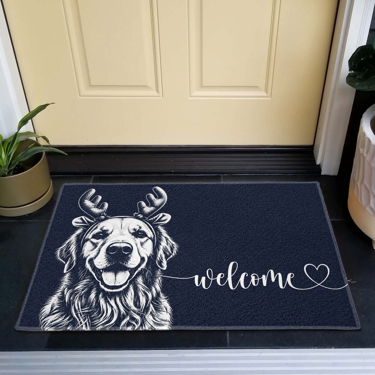 Custom Pet Portrait Sketch Art Christmas Gifts For Pet Lovers - Personalized Doormat