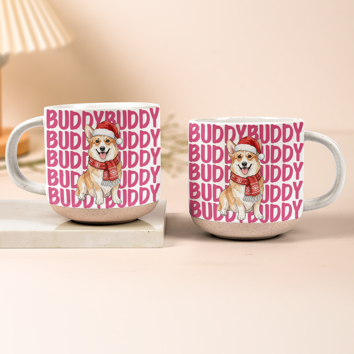 Custom Photo & Name Watercolor Style Christmas Gift For Pet Lovers - Personalized Mug