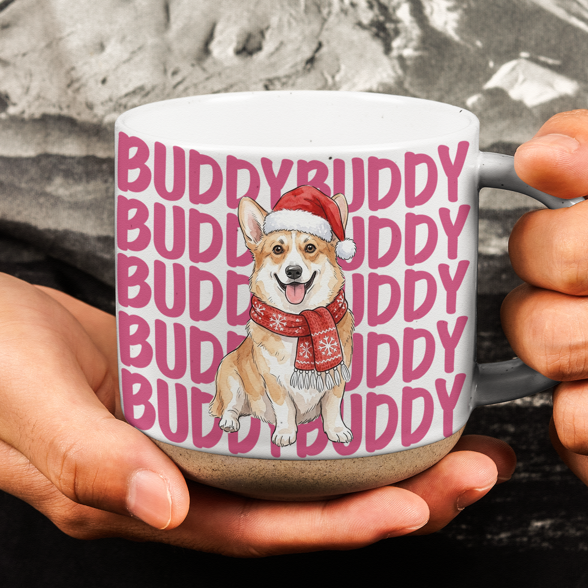 Custom Photo & Name Watercolor Style Christmas Gift For Pet Lovers - Personalized Mug