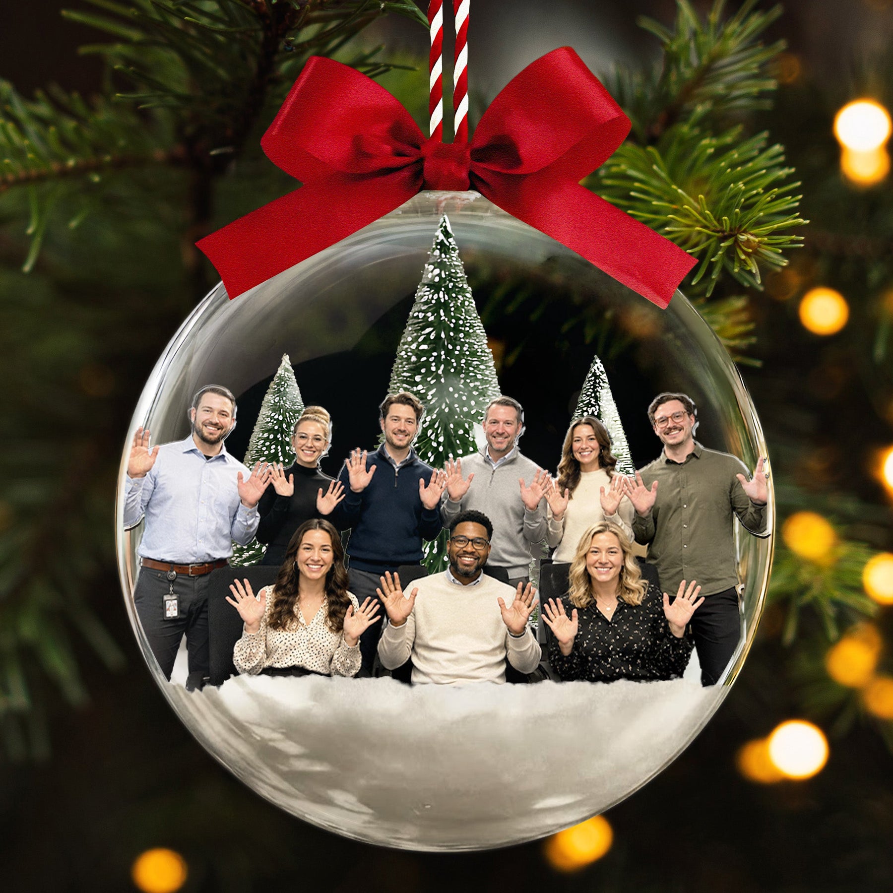 Custom Photo Colleague Coworker Snow Globe Ornament, Team Appreciation Keepsake, Christmas Gift For Work Besties - Personalized Ornament