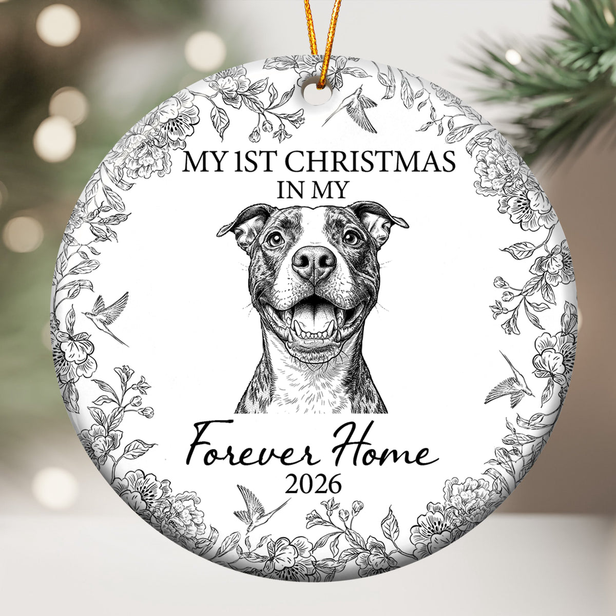 Custom Photo Gift For New Pet Parents Ornament, First Christmas In My Forever Home - Personalized Ornament
