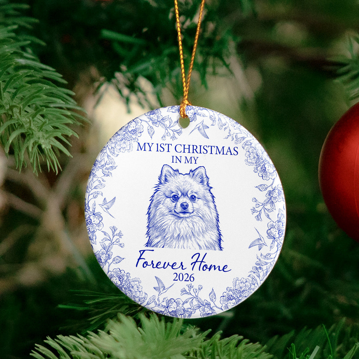 Custom Photo Gift For New Pet Parents Ornament, First Christmas In My Forever Home - Personalized Ornament