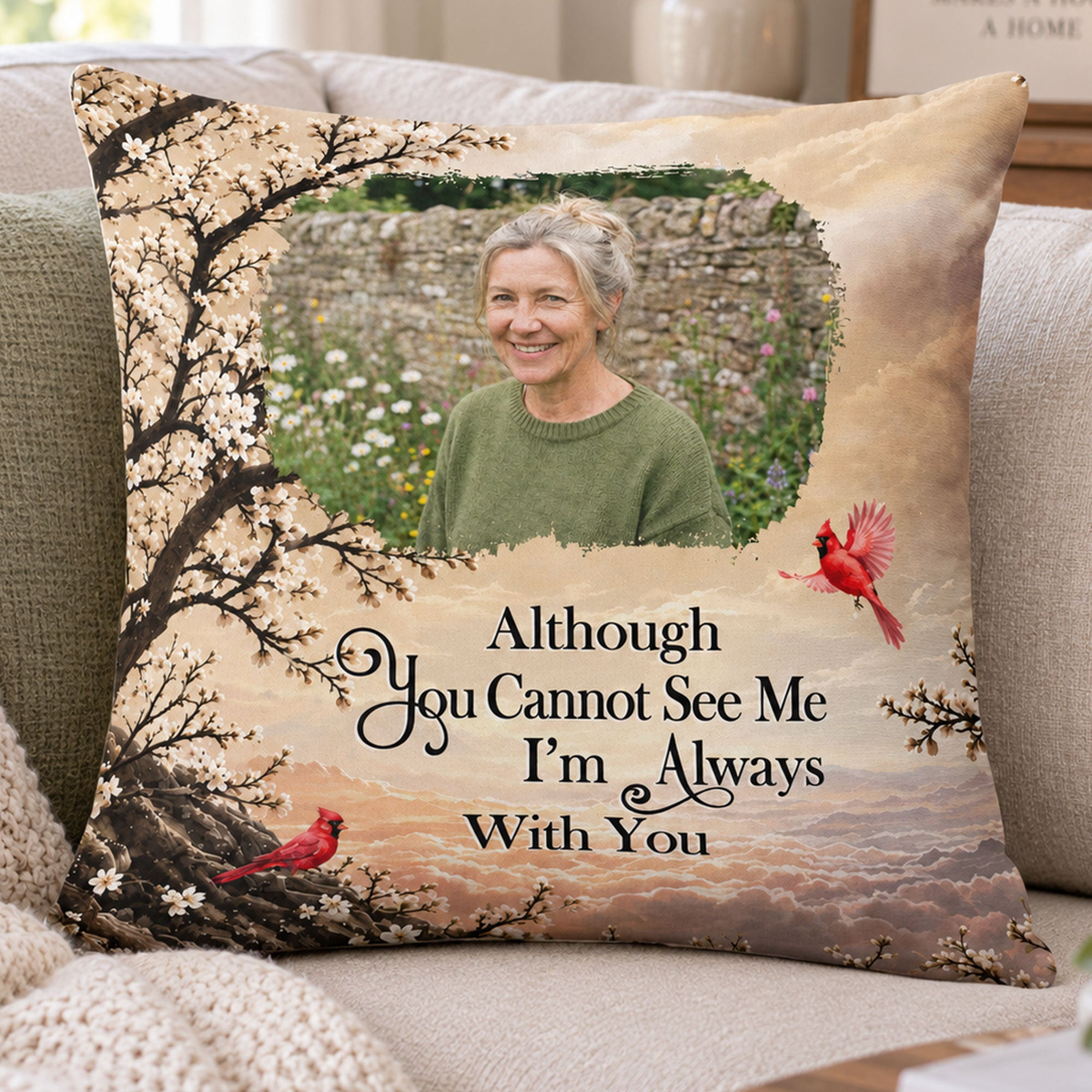 Custom Photo Memorial Gifts I'm Always With You Sympathy Gifts - Personalized Pillow
